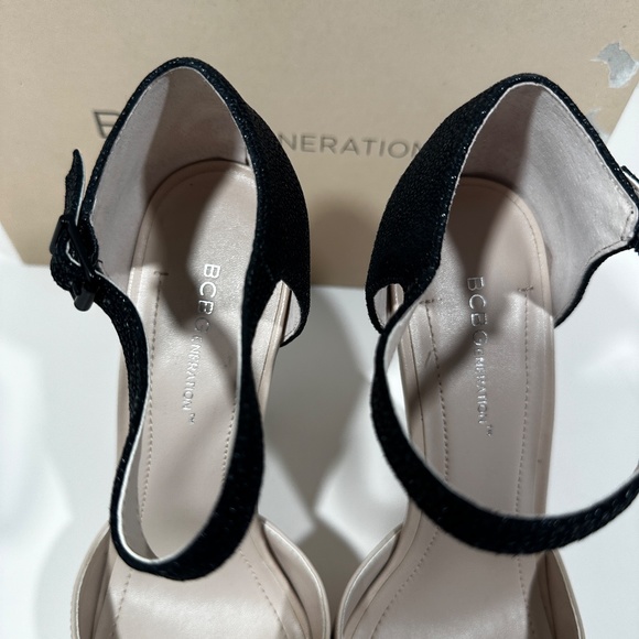 BCBGeneration [ Womens 9 ] Super High‎ Ankle Strap Heels in Nude/ Black - Picture 4 of 15